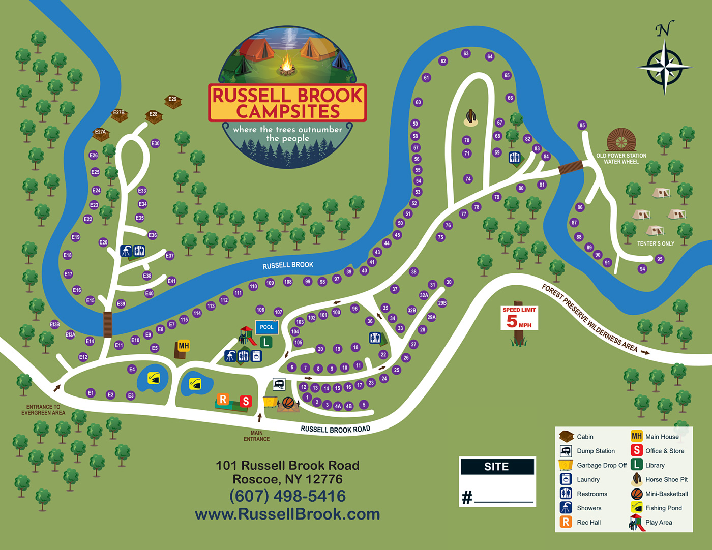 Russell Brook Campsites Site Map